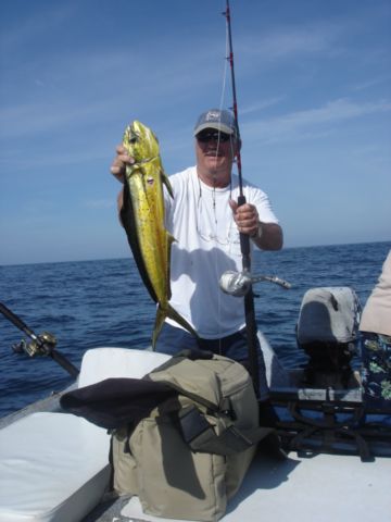 Joe with his dorado in Panama.